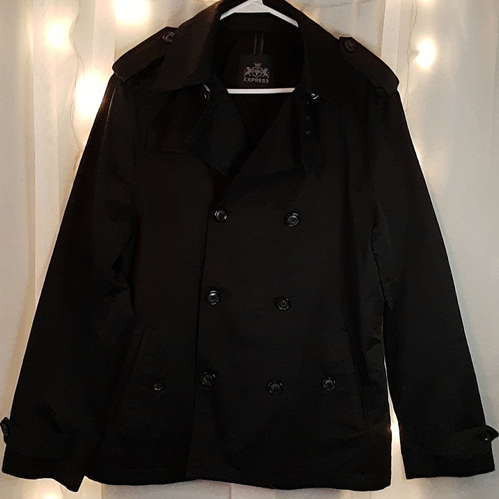 Express Black Pea Coat